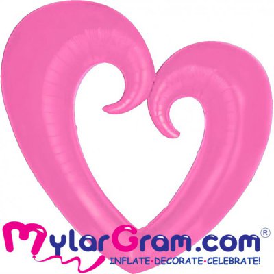 43" Pink Matt Open Heart