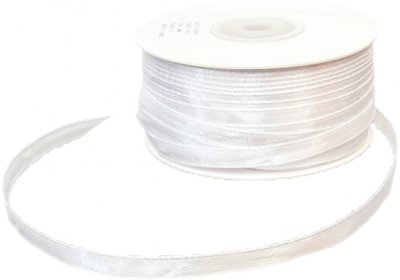 Satin Ribbon White 6mm x 100m
