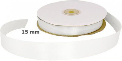 Satin Ribbon White 15mm x 50m