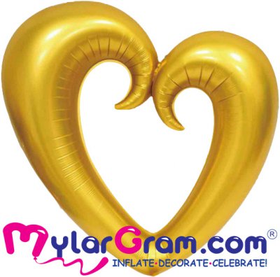 43" Gold Open Heart