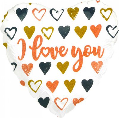 36" I Love You Rose Gold Heart