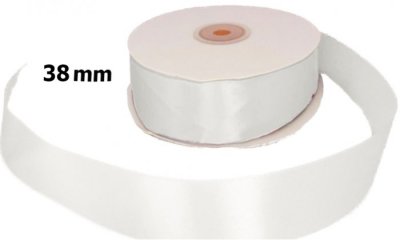 Satin Ribbon White 38mm x 50m