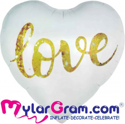 18" I Love You White Heart