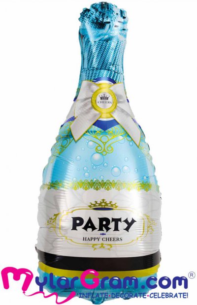 SALE 41" Blue Champagne Bottle