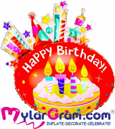 41" Happy Birthday Red Candle Blast