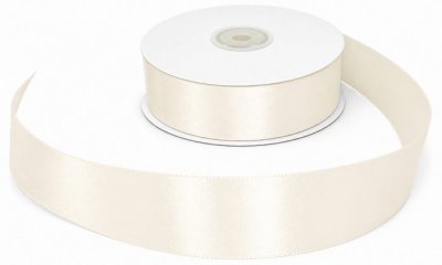 Satin Ribbon Ivory  25mm x 50m