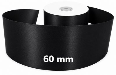 Satin Ribbon Black 60mm x 50m
