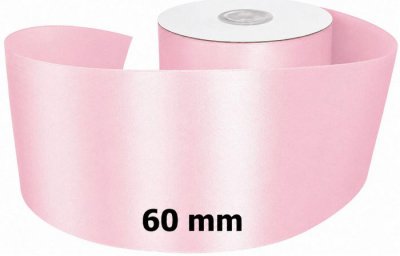 Satin Ribbon Baby Pink 60mm x 50m