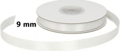 Satin Ribbon White 9mm x 50m