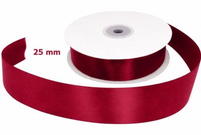 Satin Ribbon Ruby Red 25mm x 50m