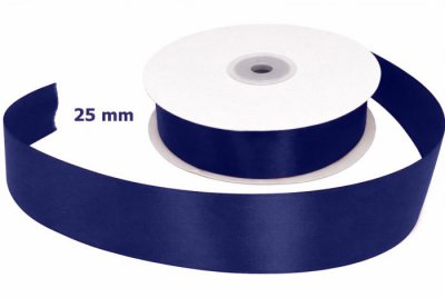 Satin Ribbon Navy Blue 25mm x 50m