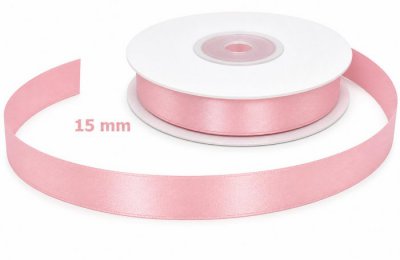 Satin Ribbon Baby Pink 15mm x 50m