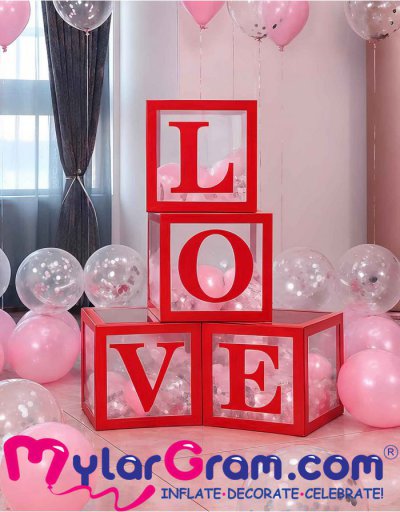 30cm Balloon Box Love - 4pcs set