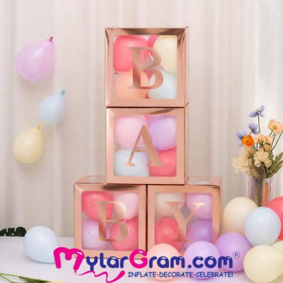 30cm Balloon Box Rose Gold Baby-4pcs set