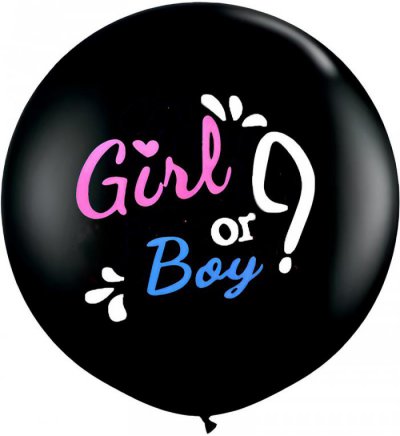 36" Boy or Girl 2 Color Print Confetti Balloon