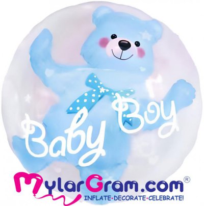 26" Baby Boy Bear Double Bubble