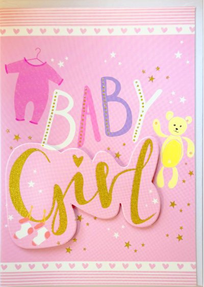 Baby Girl Greeting Card 3D