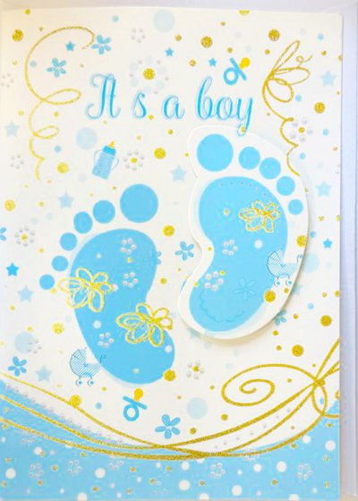 It's a Boy Greeting Card 3D