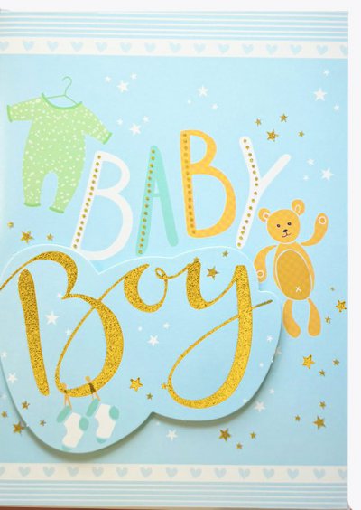 Baby Boy Greeting Card 3D