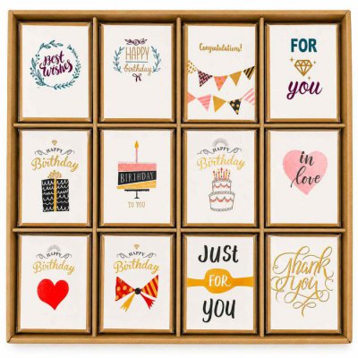  Mini Greeting Cards Tray 180 pc 