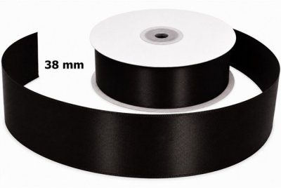 Satin Ribbon Black 38mm x 50m
