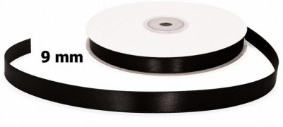 Satin Ribbon Black 9mm x 50m