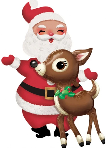 48" Santa and Reindeer Airfilled