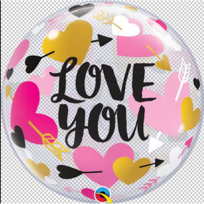 22" I Love You BUBBLE Hearts/Arrows