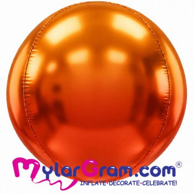 24" Golden Orange Glitter Ball Shape 4D 